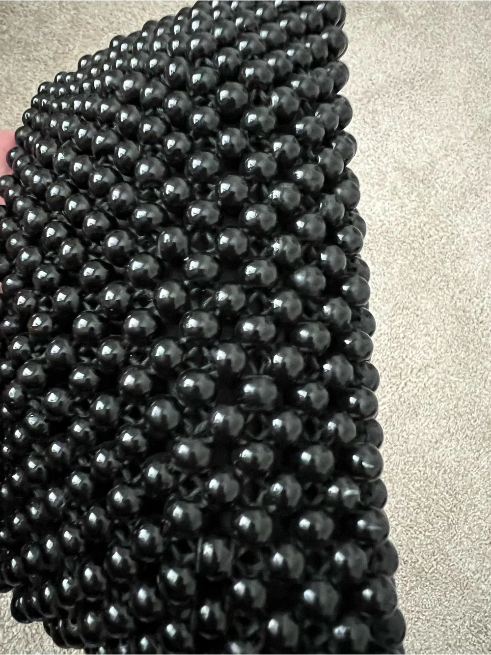 Vintage Gold Seal Beaded Black Evening Clutch Japan